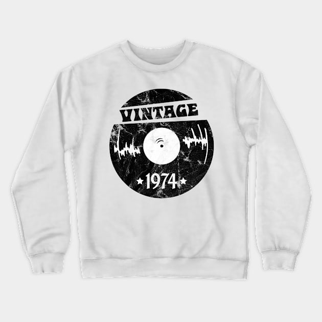 Vintage 1974 Birthyear Gift Crewneck Sweatshirt by Rayrock76